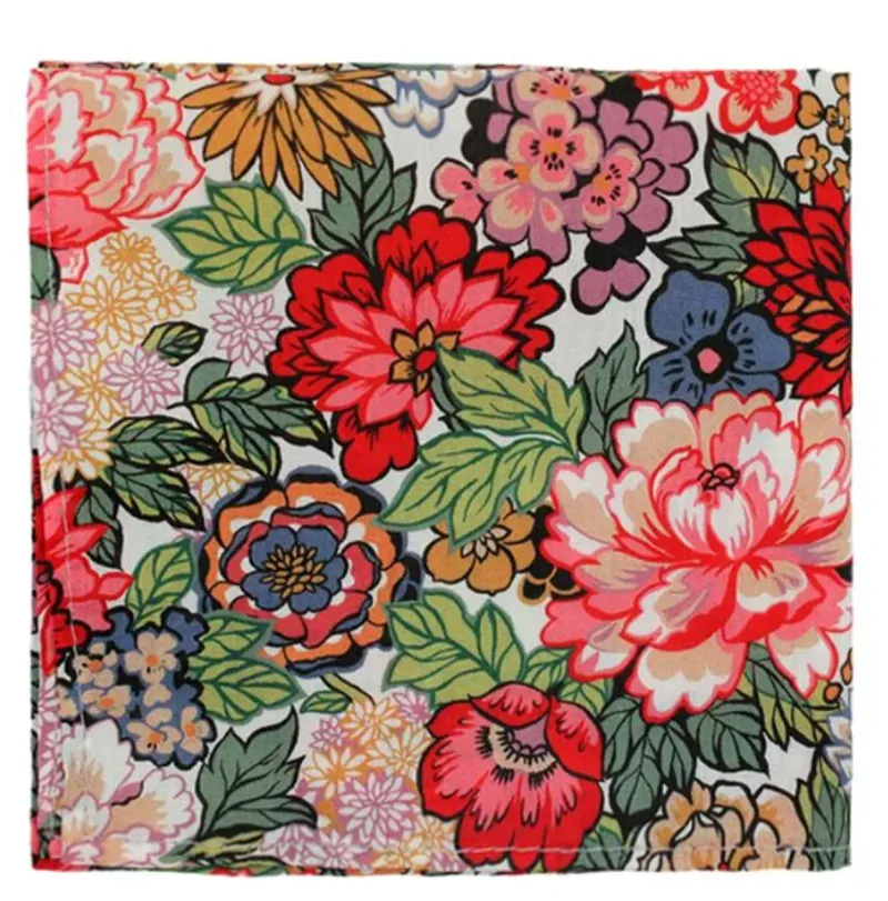 L.A. Smith Liberty Print Pocket Square Green Leaf LIBTPH44/1 