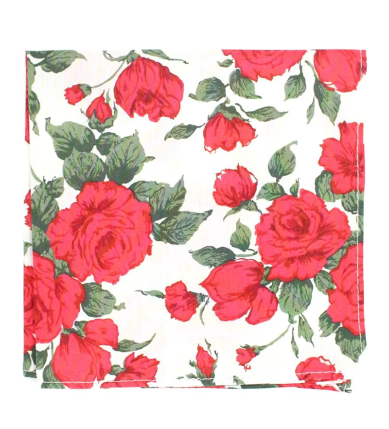  L.A Smith Liberty Print Pocket Square Carline Rose  LIBTPH69/1