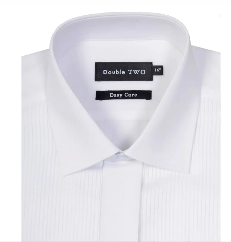 D2 King Size Pique Dress Shirt White SLX5003