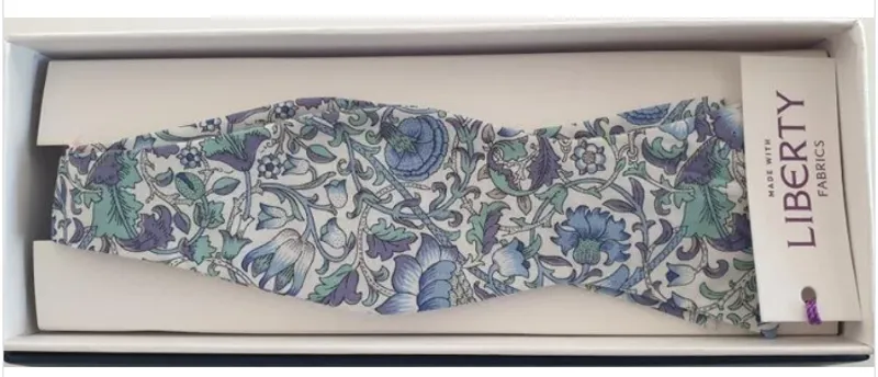 L.A. Smith Liberty Print Self-Tie Bow Blue LIBTSB01/3 