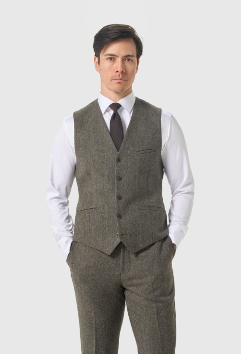 Cavani Thomas Suit Waistcoat Sage -1