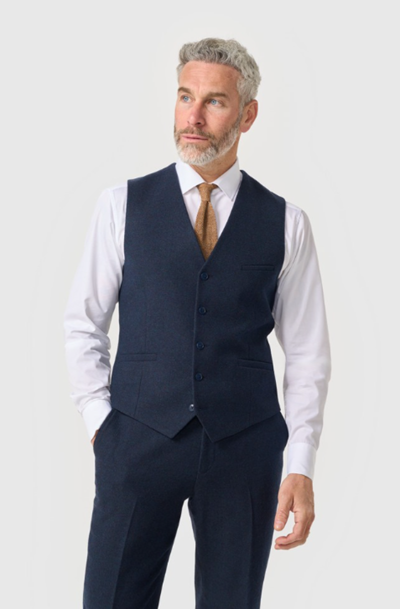 Cavani Thomas Suit Waistcoat Navy -1