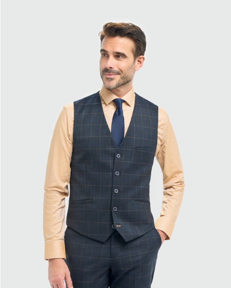 Cavani Torino Waistcoat Navy-1