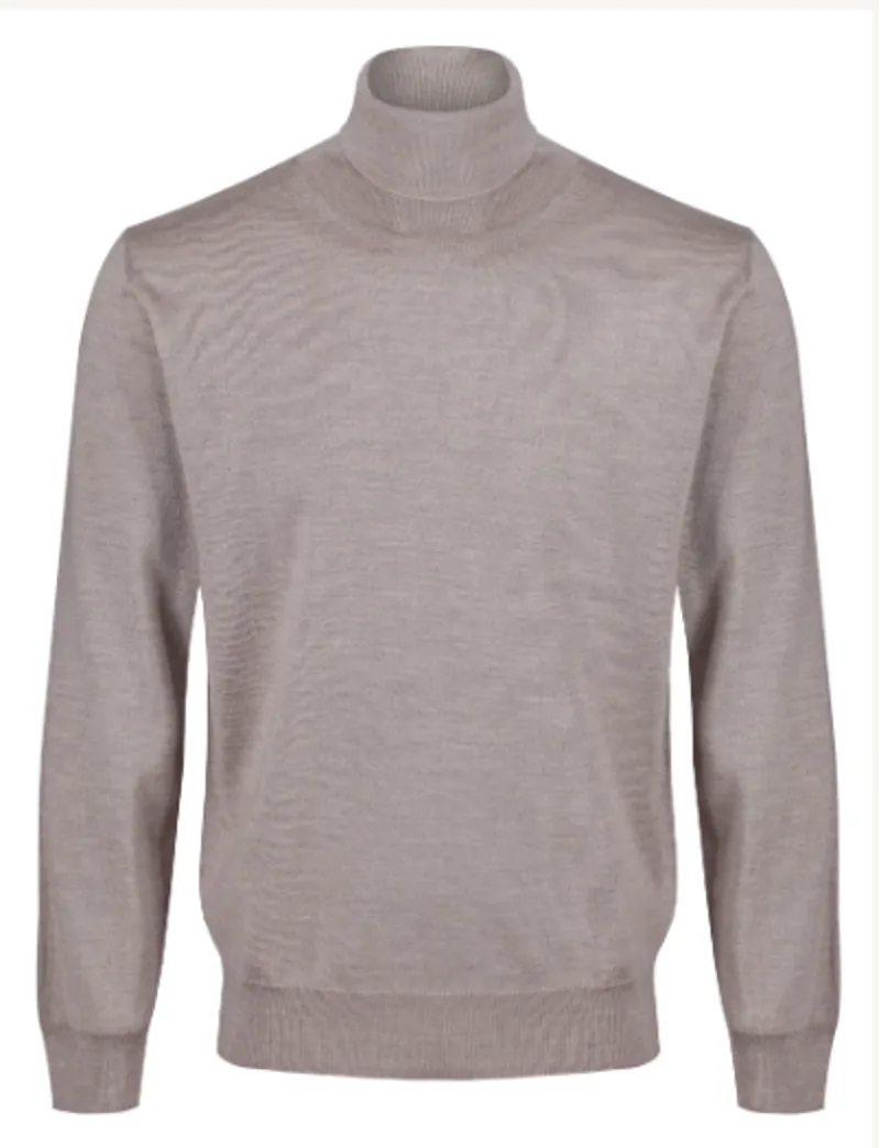 Massoti Merino Roll Neck Jumper Beige W07  