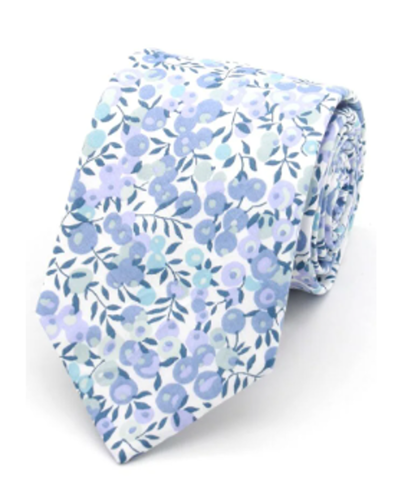 L.A Smith Liberty Print Tie Wiltshire Blue LIBT112/1 