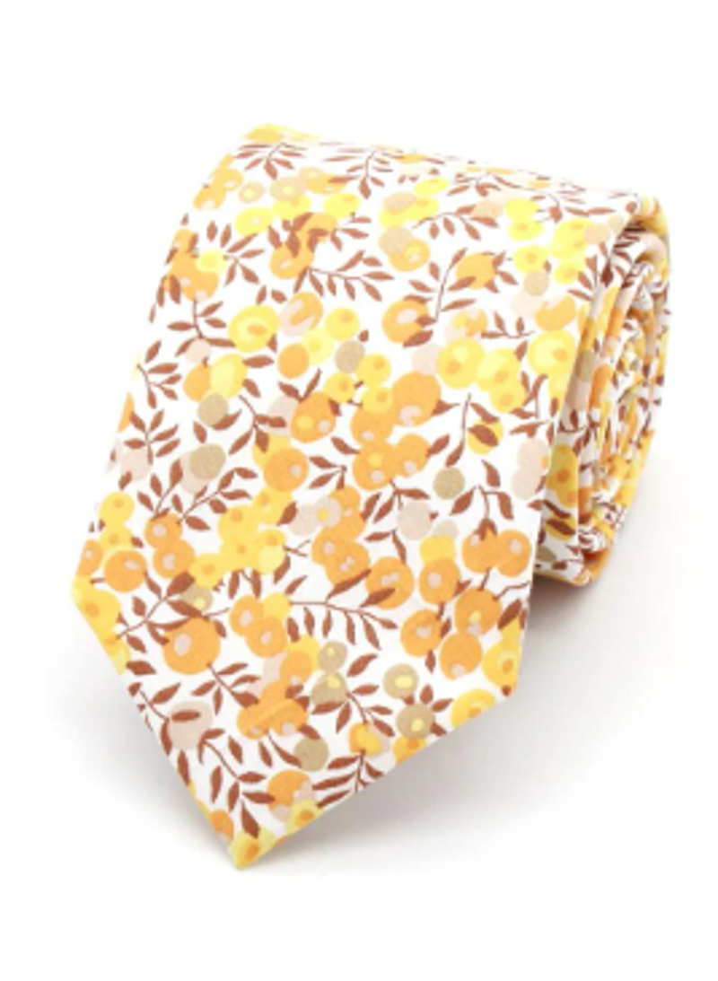 L.A Smith Liberty Print Tie Wiltshire Yellow LIBT112/2 