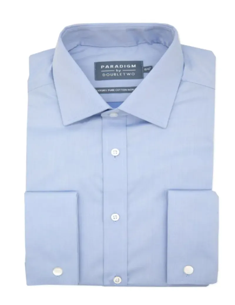 D2 Paradigm Double Cuff Shirt Blue SLS8511/E